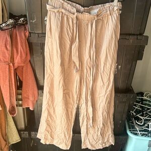 Paperbag linen pants